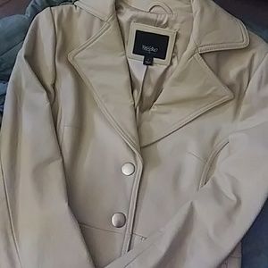 Leather blazer size small in cream by Mossimo